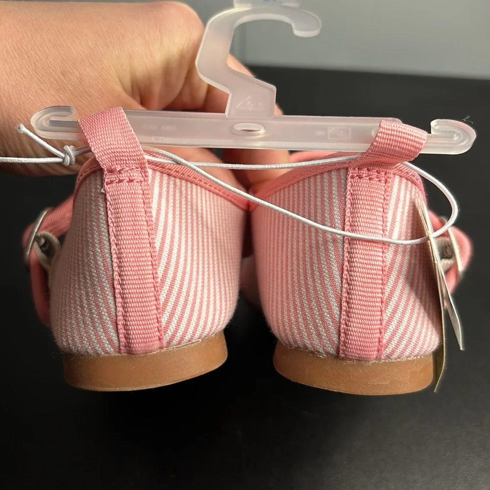 Old Navy Pink and White Ballet Flats with small heel size 13